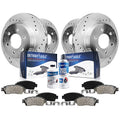 Detroit Axle - Brake Kit for Silverado Sierra Suburban Avalanche 1500 Tahoe Yukon Escalade Drilled & Slotted Disc Brake Rotors C